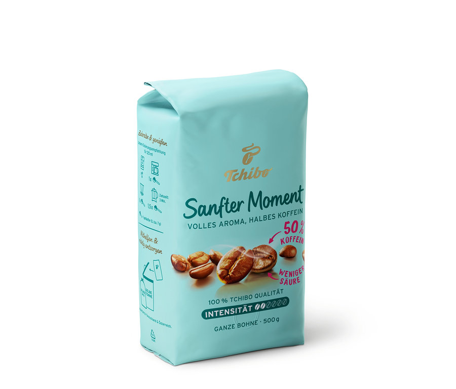 Eine Packung Sanfter Moment - 4x 500g Ganze Bohne.