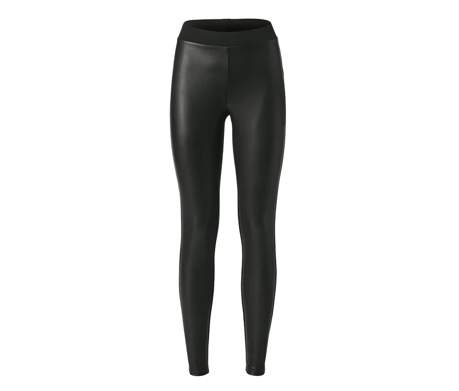 Schwarze Jeggings in Lederoptik.