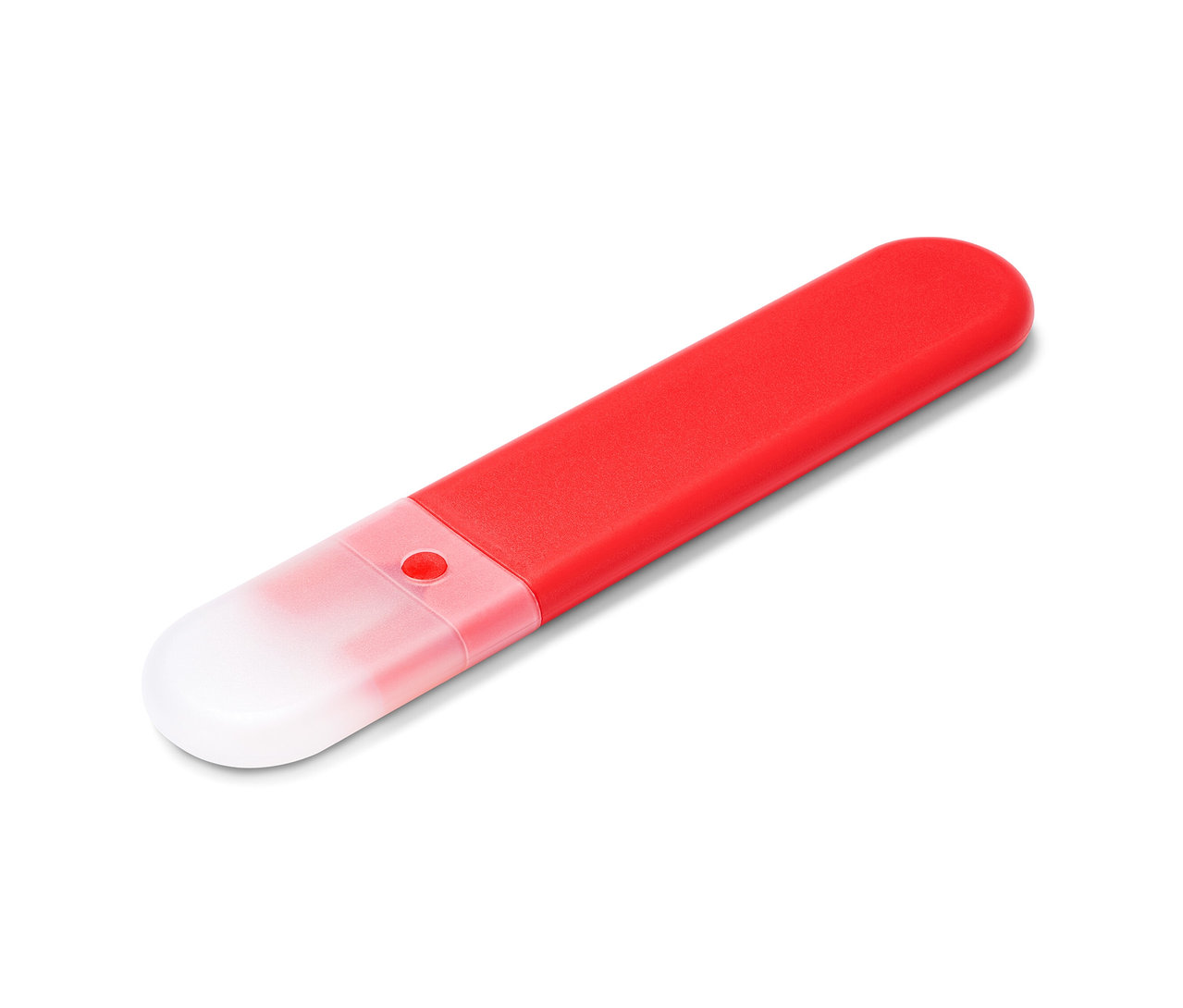 Nahaufnahme eines roten Kunststoff-Trinkhalms.