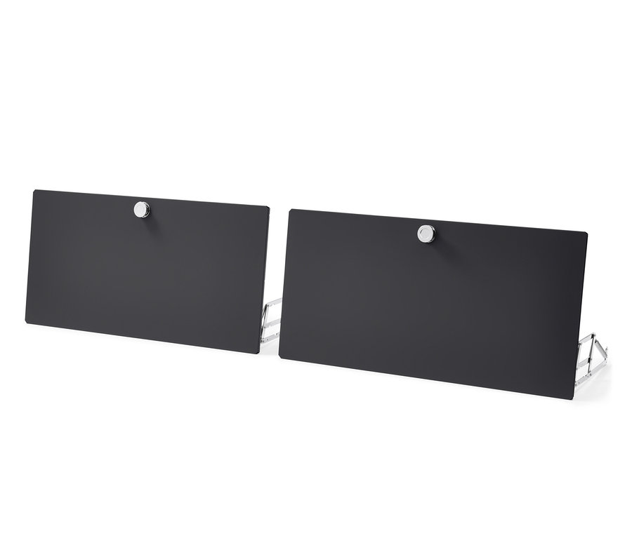 Zwei schwarze Klappenergänzungs-Sets Metall »CN3«.
