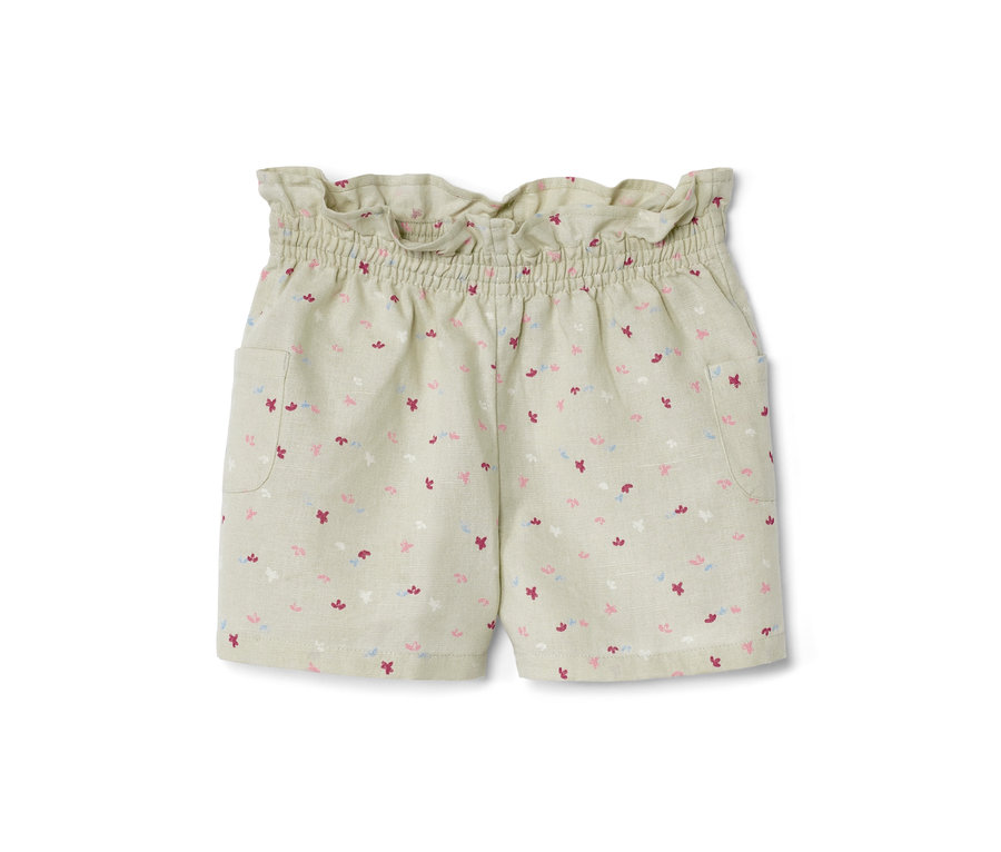 Kinder-Paperbag-Shorts mit Blumenmuster.