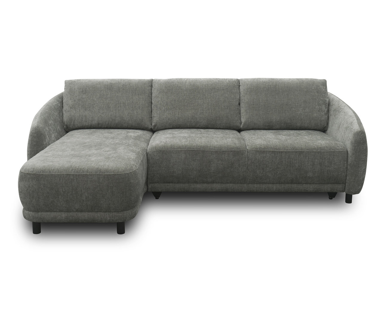 Graues DOMO Ecksofa Longchair, linksbündig.