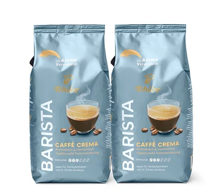 Zwei Packungen BARISTA Caffè Crema - 2x 1 kg Ganze Bohne.