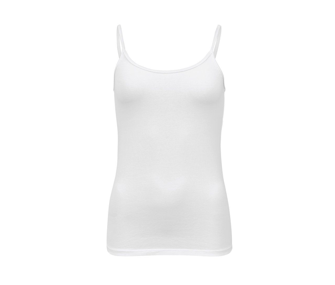 Weißes Hemdchen mit dünnen Trägern.