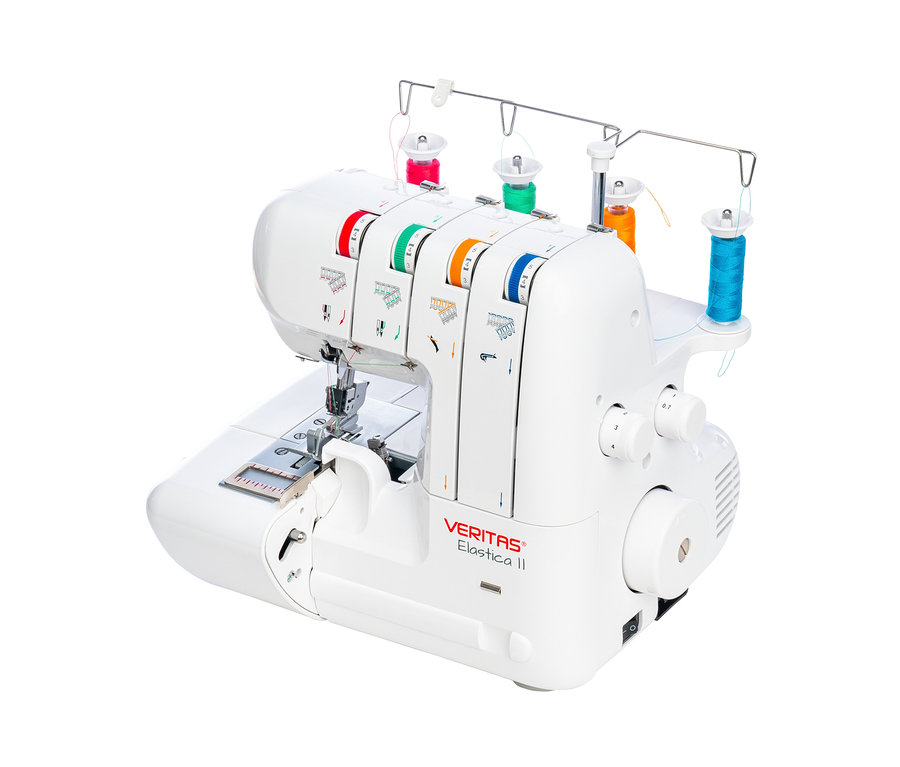 Detailansicht der Overlock-Nähmaschine »ELASTICA II«.
