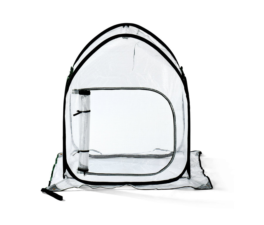 Kleines Pop-up-Pflanzenschutz-Zelt.