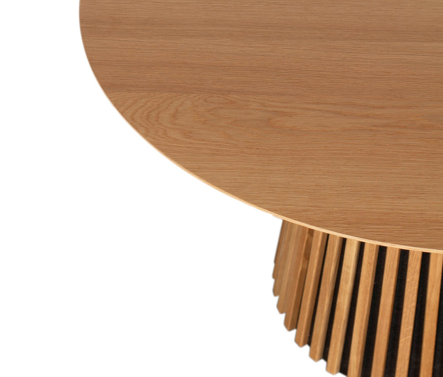 Detail des deVries Esstisches »Oria«, Natur Oak, rund, 120 cm.