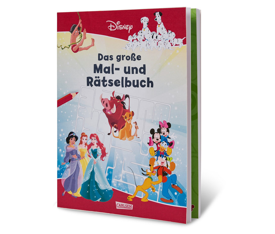 Mal- und Rätselbuch mit Disney Figuren.