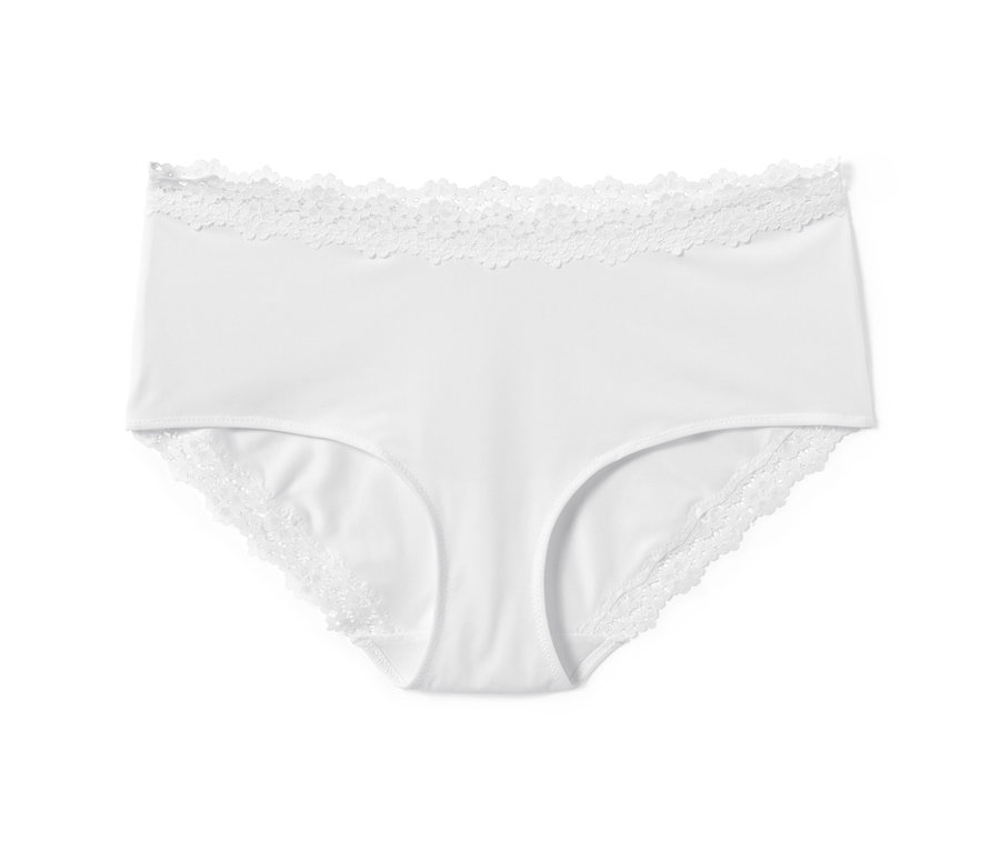 Weiße 2 Pantys mit Spitze.