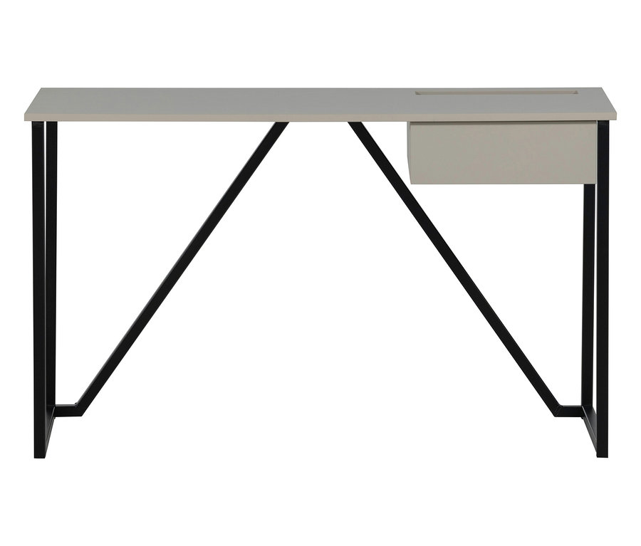 WOOOD Schreibtisch »New Julius« mit einer Schublade und einem schwarzen Metallgestell.