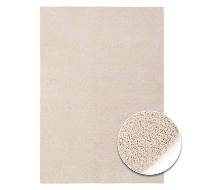 Beiger Teppich »Jane« mit Detailansicht der Textur.
