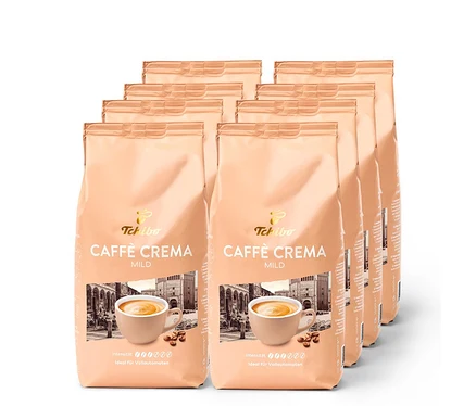 Acht Packungen Caffè Crema Mild - 8x 1 kg Ganze Bohne.