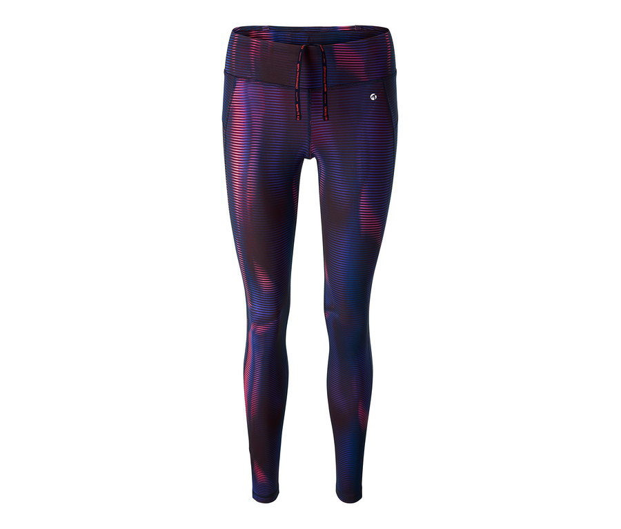 Sporttight mit abstraktem blau-rotem Muster.