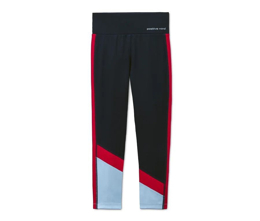 Schwarze Highwaist-Sporttight mit Colorblocking.