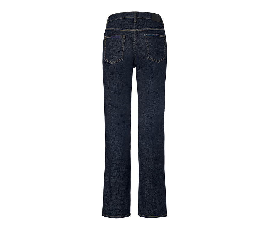 Dunkelblaue Straight-Denim »Fit Kira« von hinten.