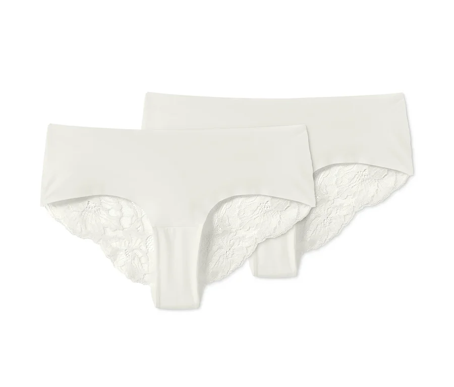Zwei creme Magic-Cut-Brazilslips.