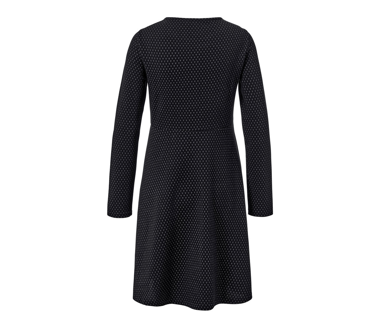 Detailansicht eines glitzernden Jacquard-Kleids.