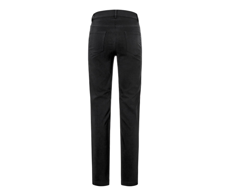 Detailansicht der Rückseite einer schwarzen Bengalin-Hose.