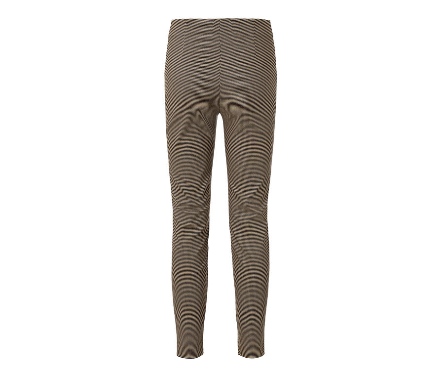 Detailansicht einer Stretchhose mit Hahnentritt-Jacquard.