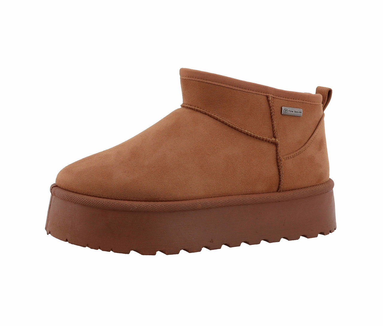 Braune, gefütterte Tom Tailor Boots mit dicker Sohle.