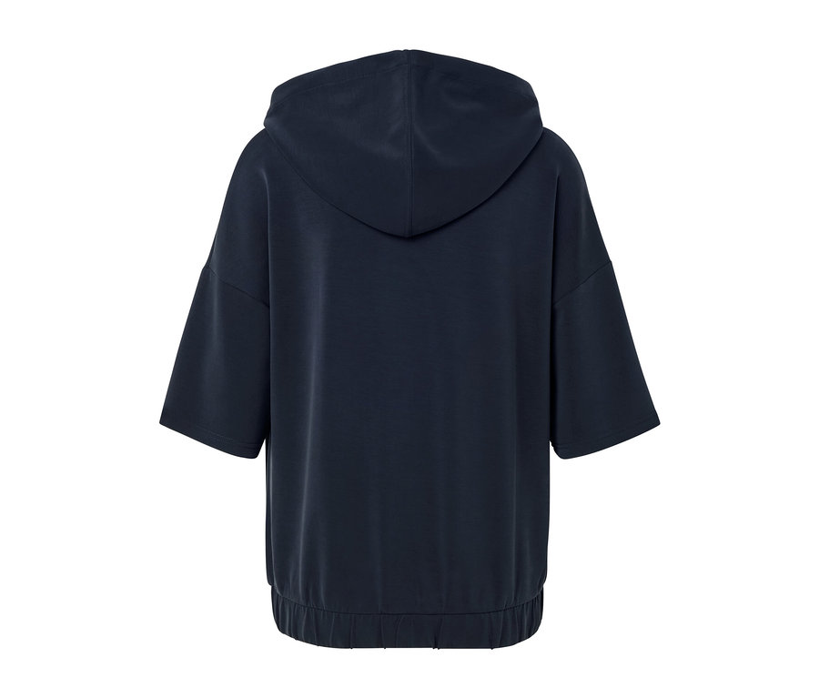 Dunkelblauer Hoodie aus Modal-Mix.