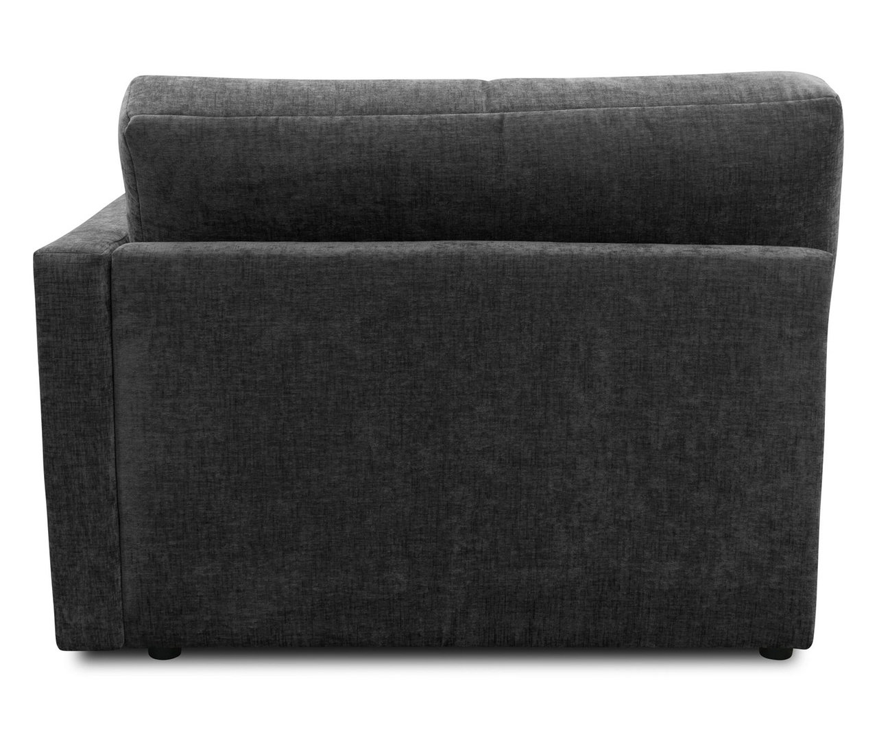 Detailansicht der Rückseite der anthrazitfarbenen DOMO Longchair, linksbündig.