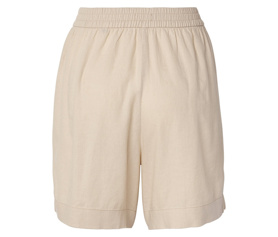 Beige Shorts mit Gummibund.