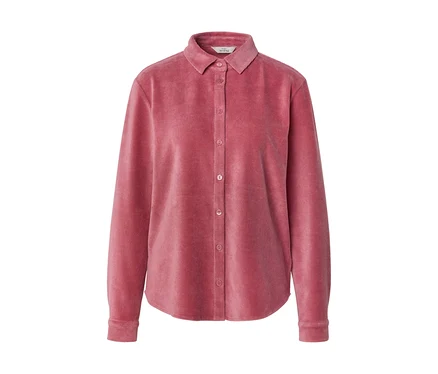 Rosa Cordhemd mit langen Ärmeln, Kragen, durchgehender Knopfleiste und geknöpften Manschetten, mit "MY STYLE" Etikett.