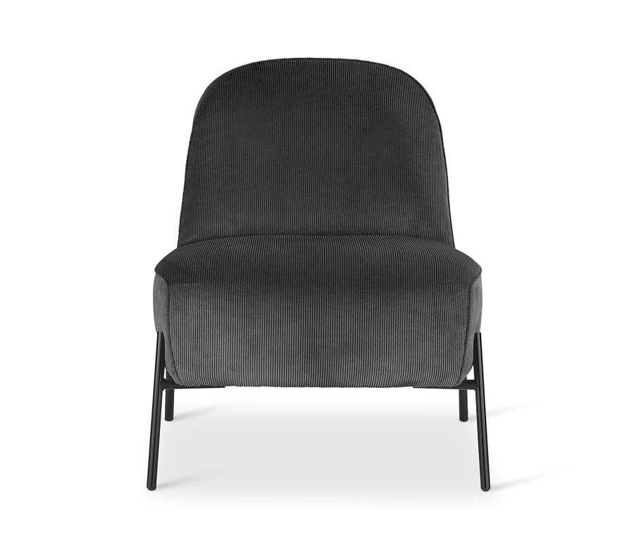 Anthrazitfarbener Design-Sessel mit Fußhocker von SCAPA.