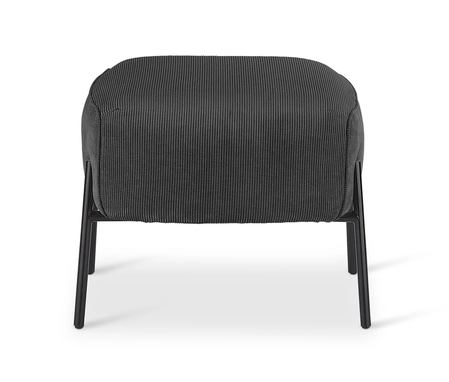 Anthrazitfarbener Design-Sessel mit Fußhocker von SCAPA.