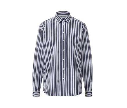 Gestreifte Popeline-Bluse.