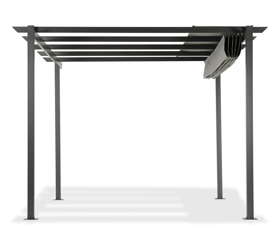 Eine Leco Pergola, ca. 4 x 3 m, mit ausziehbarem Dach.