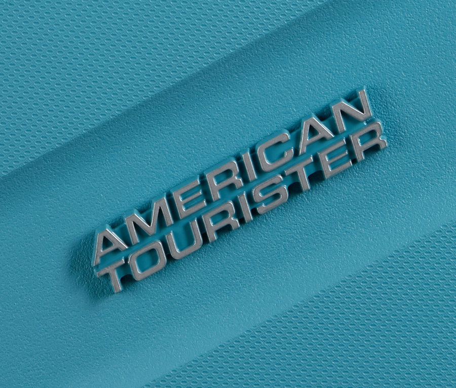 Detailansicht eines hellblauen American Tourister »Jetdriver 3.0« Koffers, mittel.