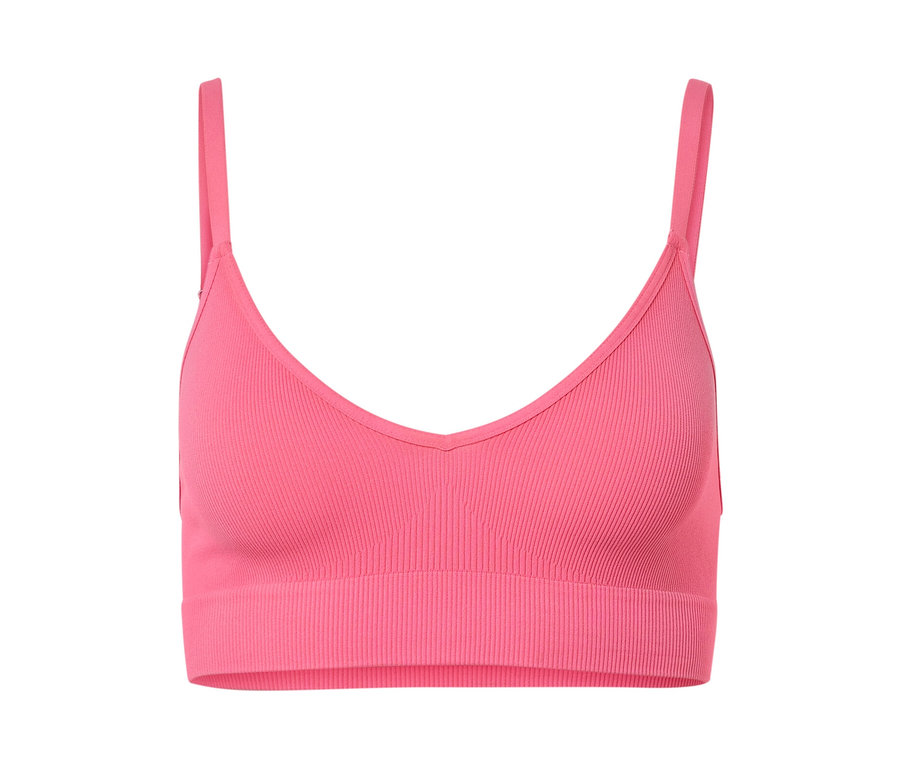 Nahaufnahme eines nahtlosen rosa Seamless-Bustiers.