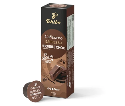 Packung und Kapsel Cafissimo Flavoured Espresso Double Choc - 10 Kapseln.