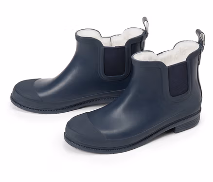 Dunkelblaue, gefütterte Kinder-Regen-Chelseaboots.
