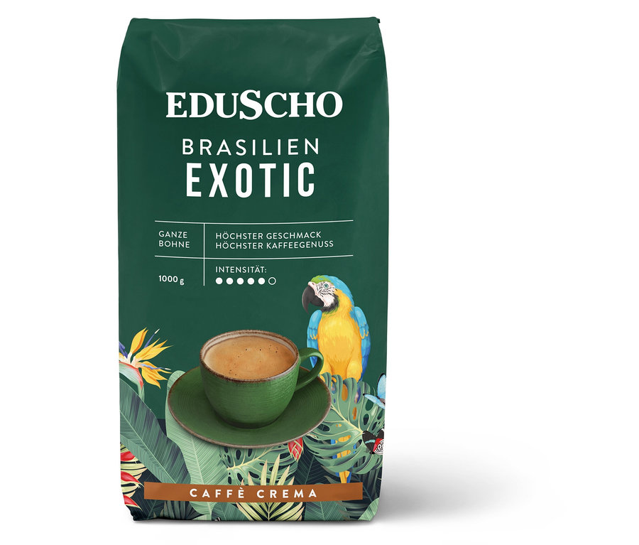 EDUSCHO Caffè Crema Brasilien Exotic – 1kg Ganze Bohne