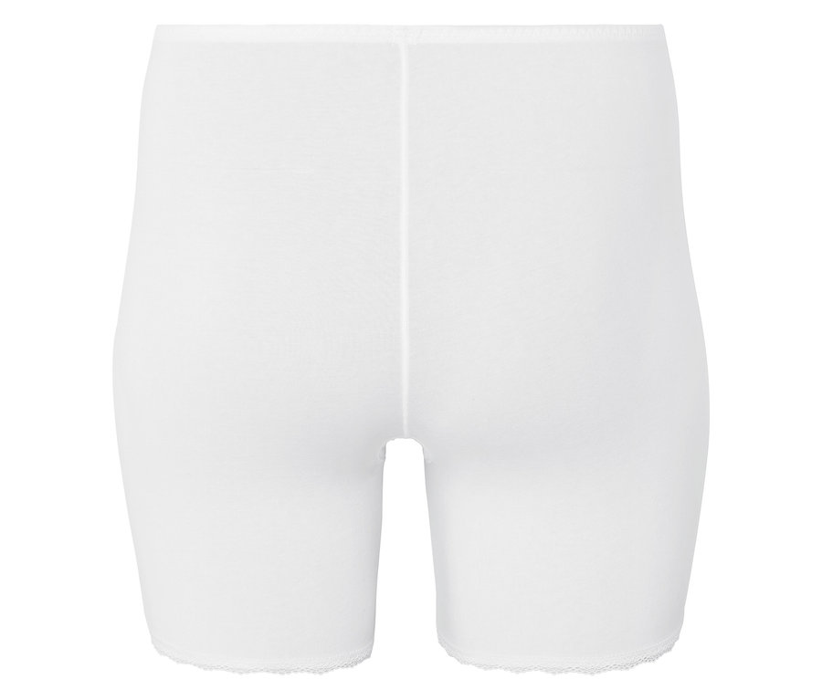 Detailaufnahme von weißen Damen-Shorts von hinten.