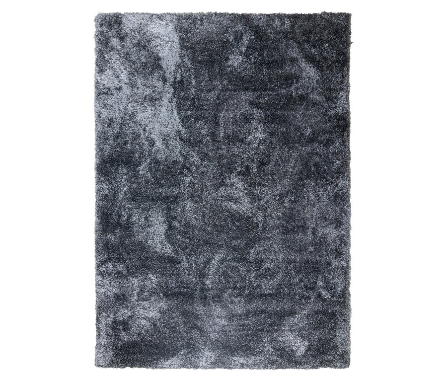 Grauer Teppich »Silky«.