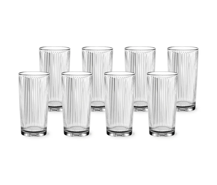 Acht Nachtmann Aperitivo-Longdrink Gläser als 8er-Set in 3-2-3 Anordnung.