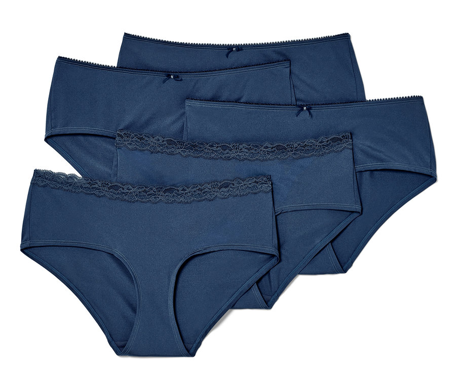 Fünf blaue Pantys.
