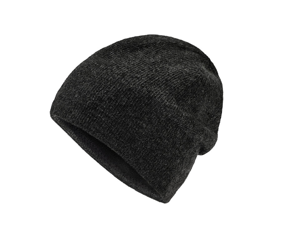 Detailaufnahme einer Strickmütze.