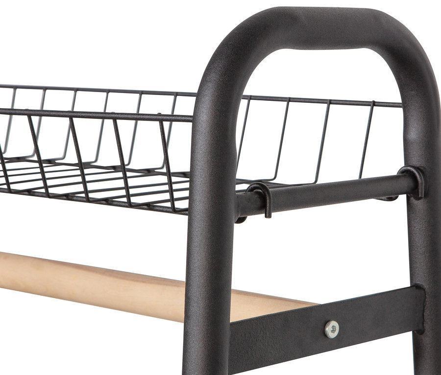 Detailansicht des schwarzen Woood Metall-Kleiderständers »Jovi«.