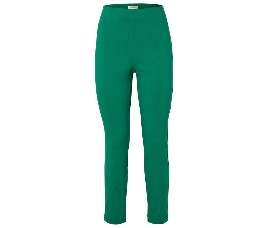 Grüne Hose auf weißem Hintergrund.