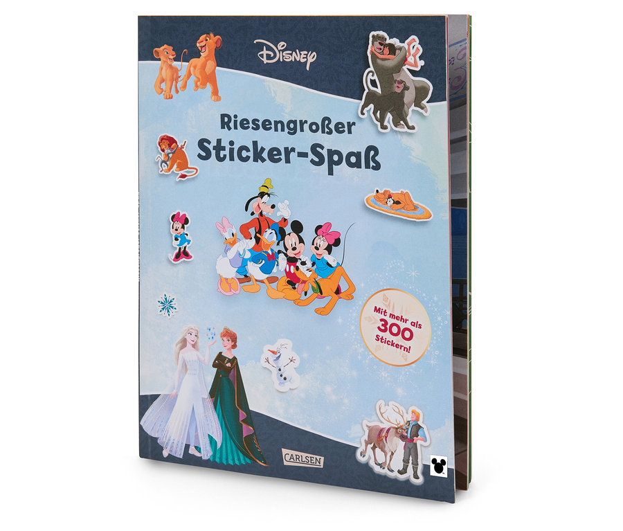 Auf dem Cover ist eine Collage von Disney-Figuren wie Mickey Mouse, Donald Duck, Figuren aus "Der König der Löwen" und "Die Eiskönigin" zu sehen.