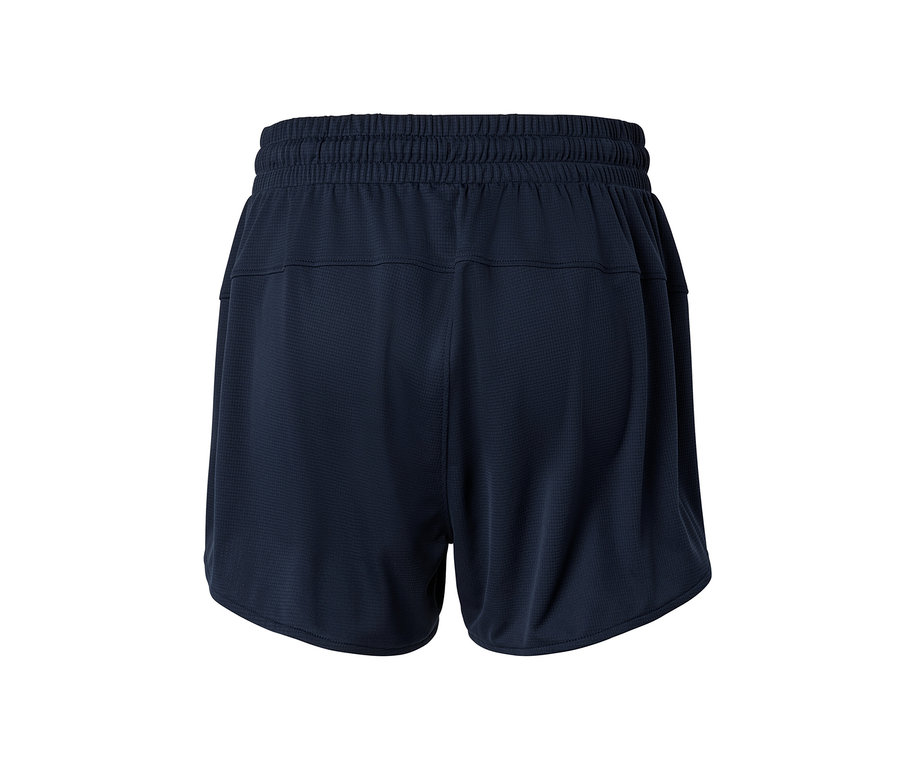 Dunkelblaue Funktionsshorts von hinten.