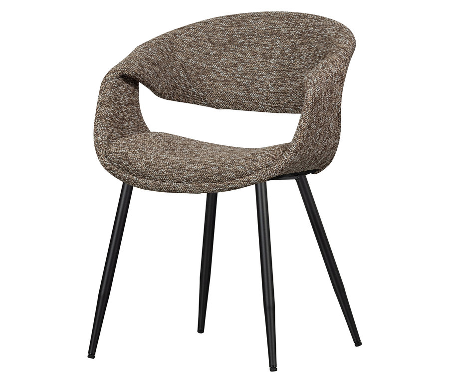 WOOOD Esszimmerstuhl »Yossi« mit Metallfuß, 2er-Set, schwarz-braun.