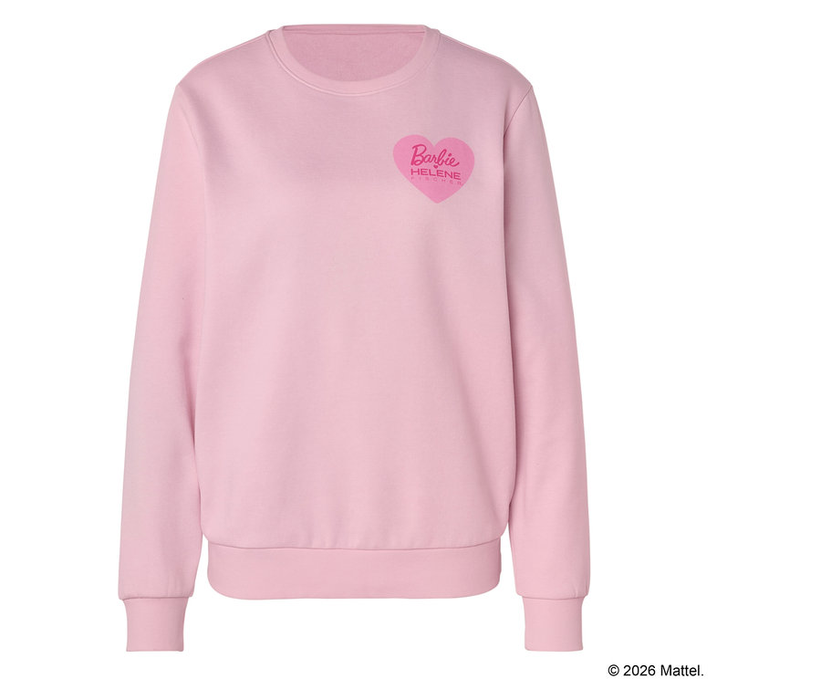 Rosa Pullover mit pinkfarbenem "Barbie HELENE FISCHER"-Herzlogo auf der Brust.