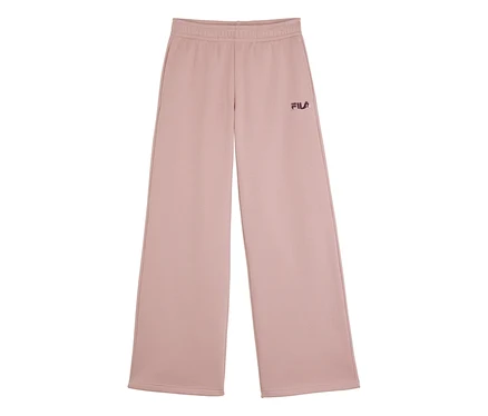FILA Damen-Sweathose in Rosa mit weitem Bein und Logo.