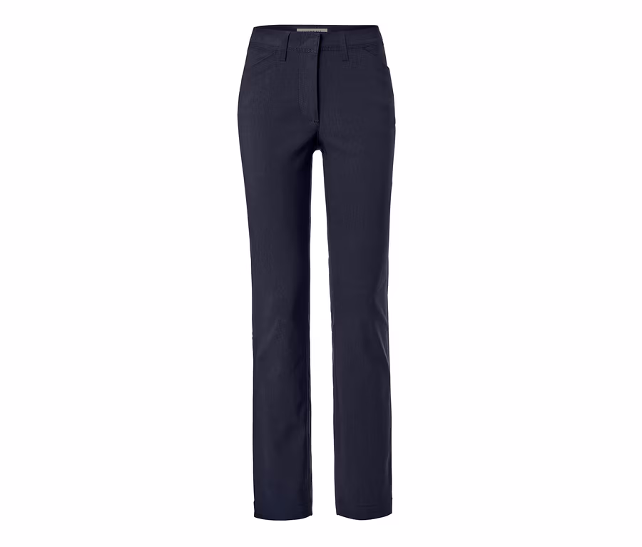 Dunkelblaue, konfektionierte Bengalinhose.